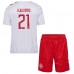 Maillot de foot Danemark Morten Hjulmand #21 Extérieur vêtements enfant Europe 2024 Manches Courtes (+ pantalon court)